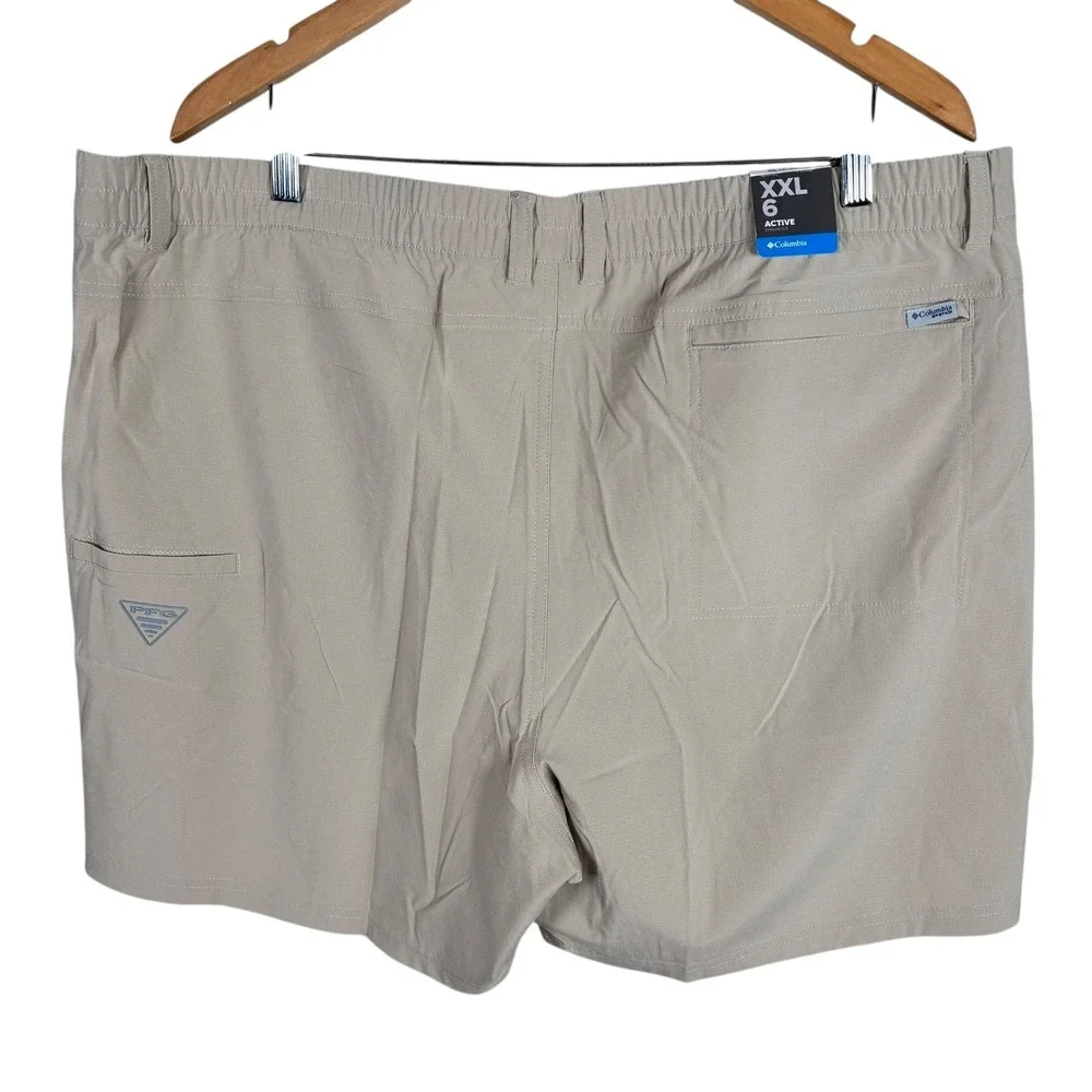 NEW Columbia PFG Uncharted Shorts‎ Ancient Fossil Mens 2XL Lined Quick Dry $55